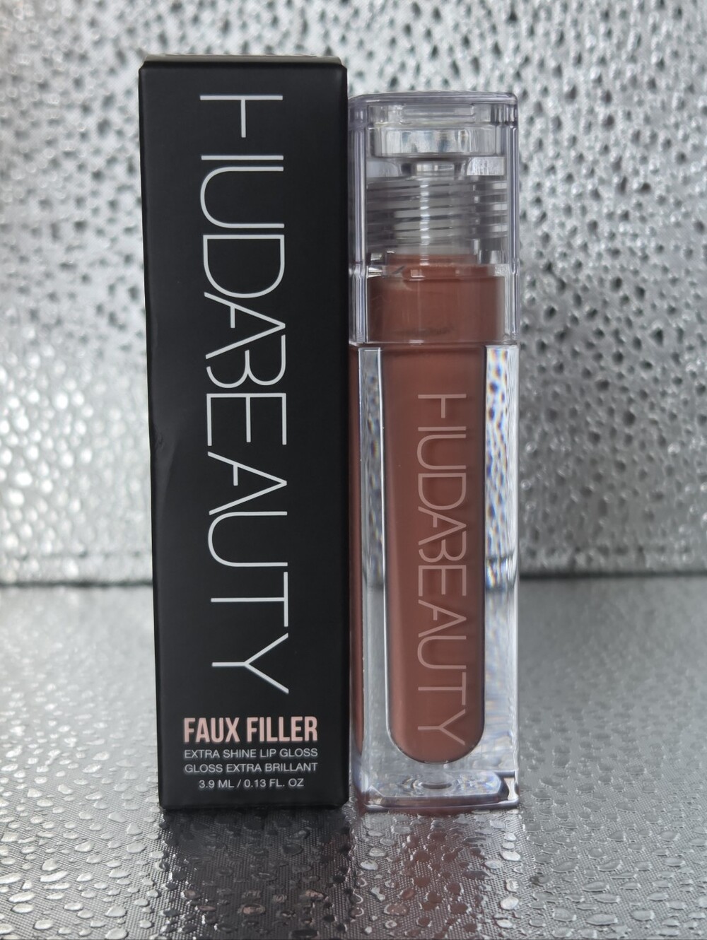 Huda Beauty Faux Filler Extra Shine Lip Gloss Honey NIB